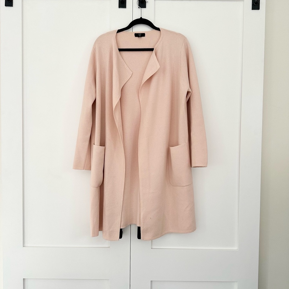 Soft Pink Open Front Cardigan